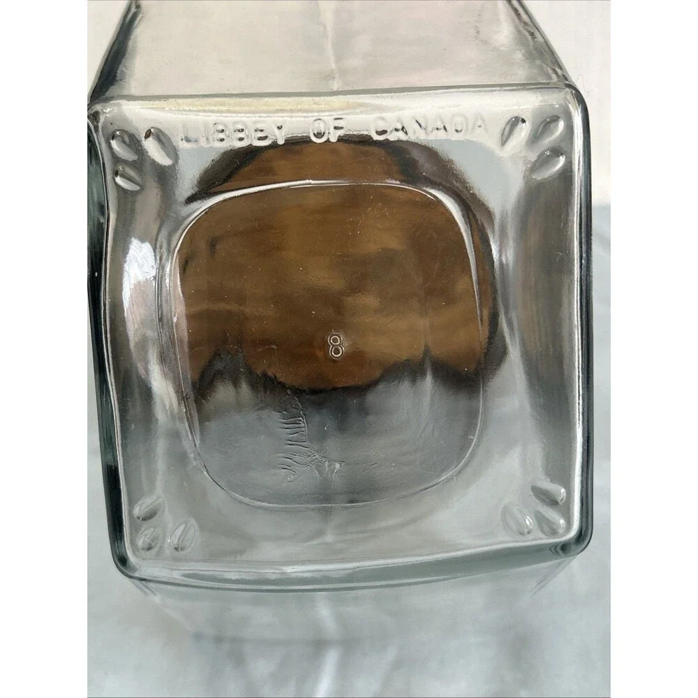 Vintage Libbey of Canada Hexagon Glass Canister “general Store” Style Jar W/ Lid